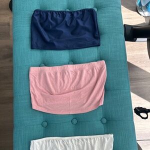 Three bandeau crop tops